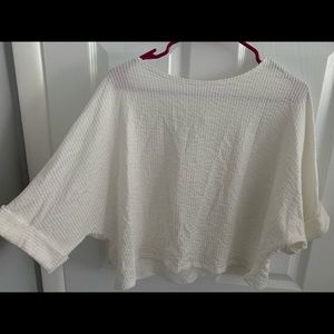 Cozy/professional white ribbed crop tank